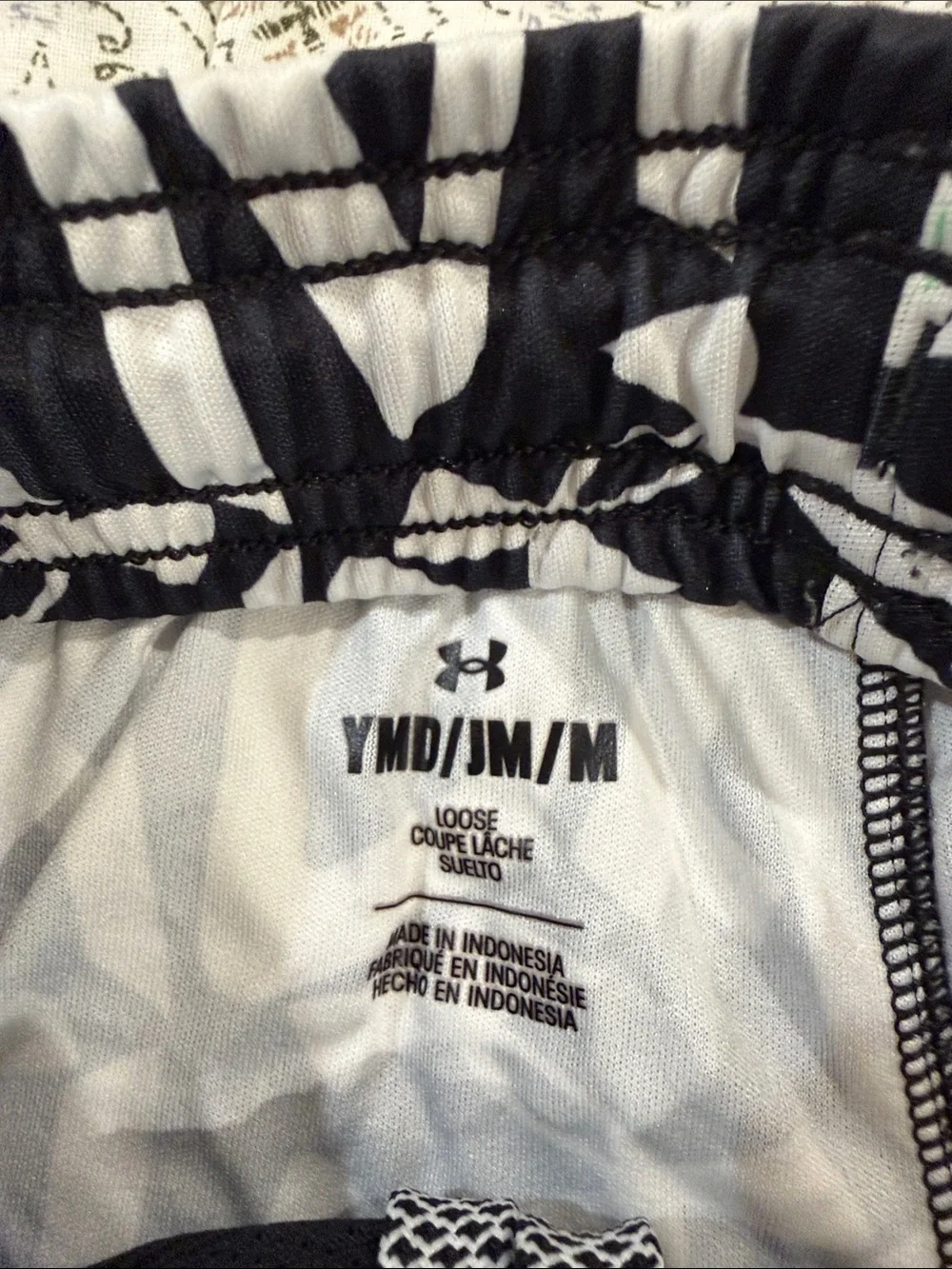 Under Armour Boys  Black/White Logo Print Shorts